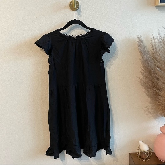 Wild Fable Women's Flutter Short Sleeve Trapeze Dress (Black,M) - Picture 6 of 11